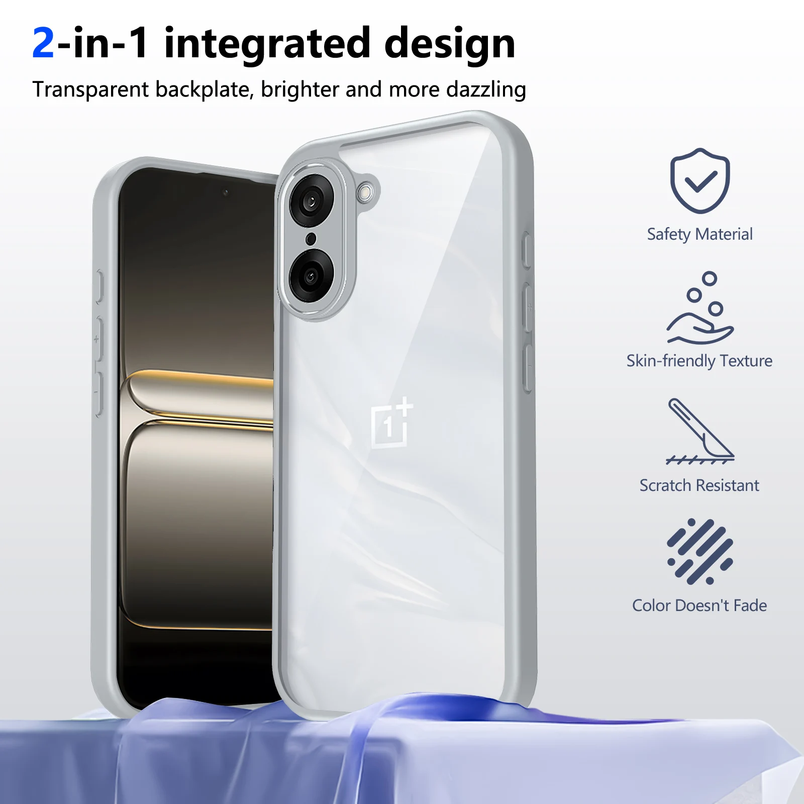 Clear Protective Back Cover with Camera Lens Shield