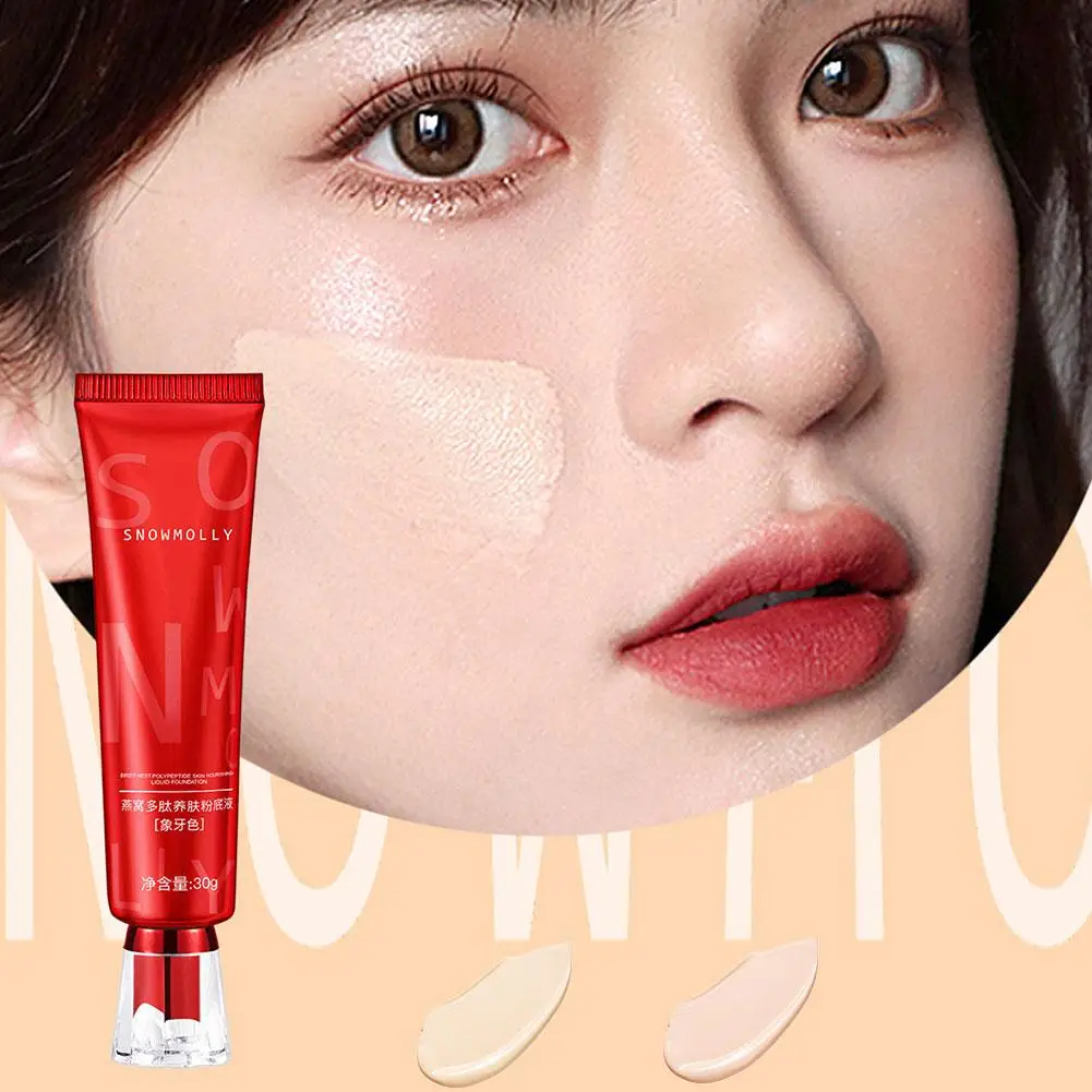 

Red Ginseng Bird 'S Nest Polipeptida Skin-Nourishing Liquid Foundation Long-Lasting No Makeup Concealer Oil Control Waterproof