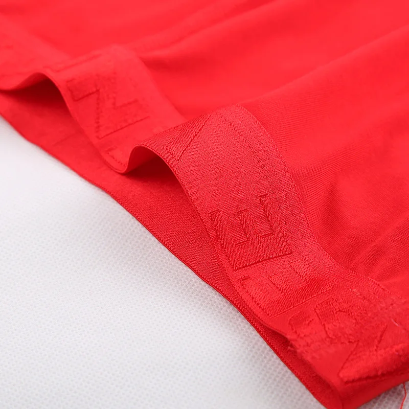 Man Sexy Breathable Lingerie Red Penis Pouch Boxers Low Waist Fashion Underwear Soft Gay Erotic Panties Chinese Style Boy Shorts