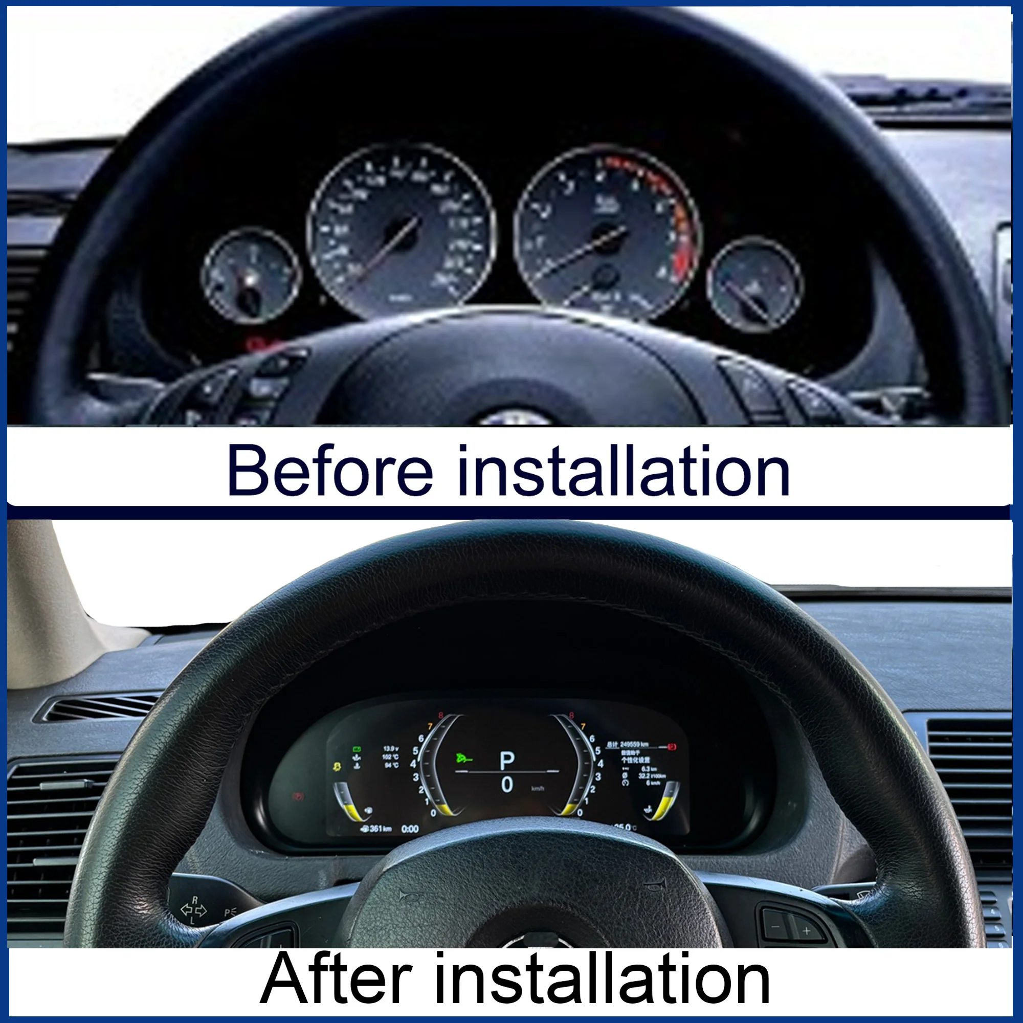 Digital instrument cluster For BMW E46 1999–2004 Wireless CarPlay Odometer,speed