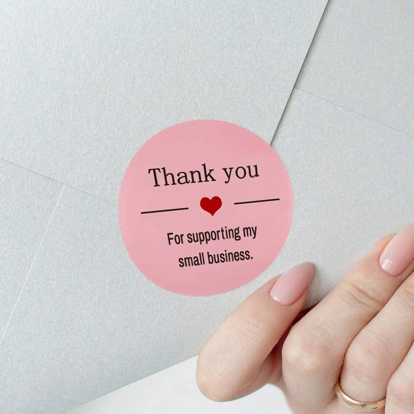 Thank You for Supporting My Small Business Stickers-Pink Thank You Stickers Roll Labels|Used for Business,Online Sellers