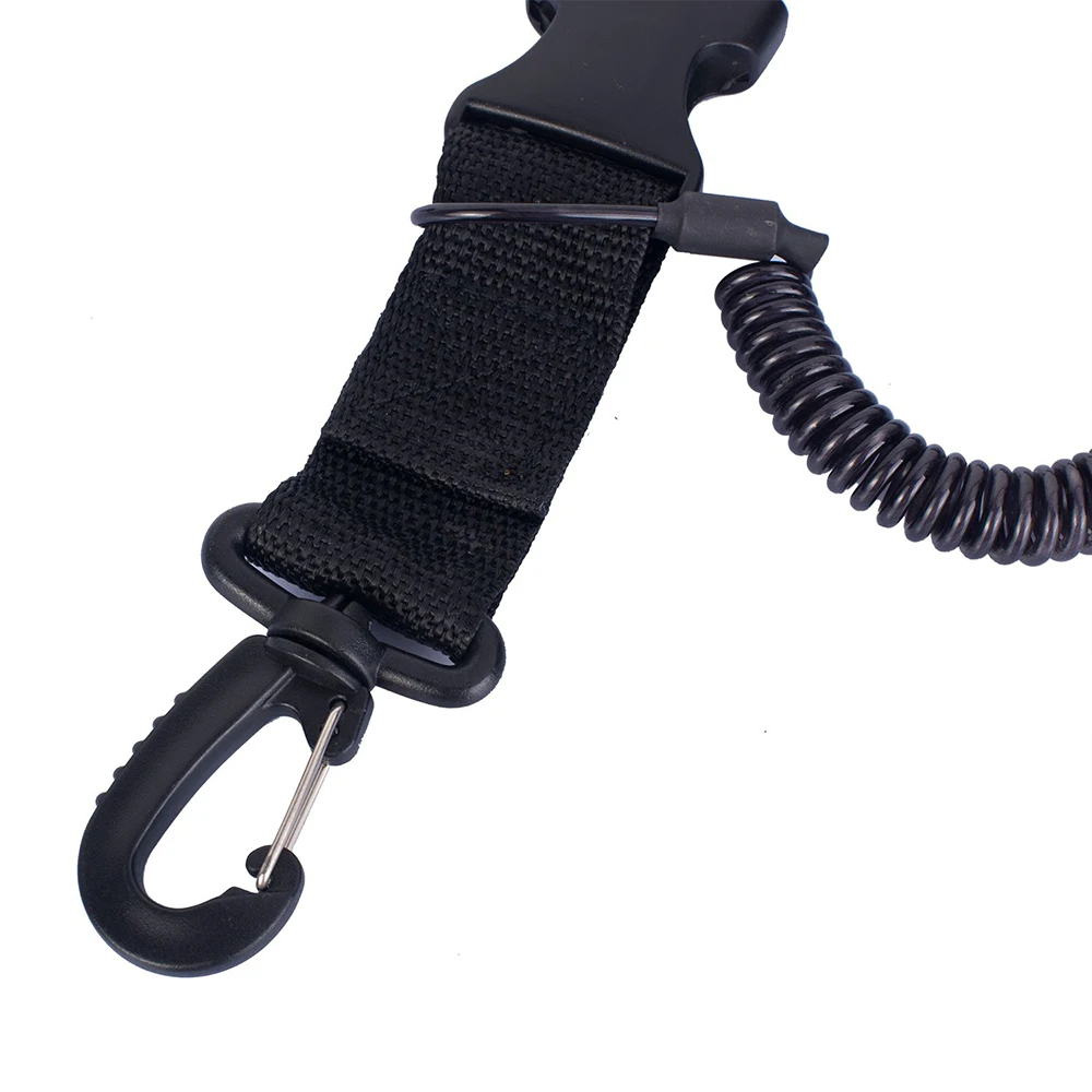 Scuba Diving Dive Black Lanyard Clip w/ Webbing Strap Quick Release Buckle  - scubachoice