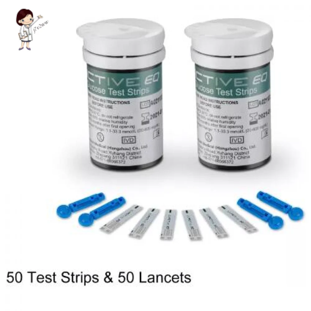 EXACTIVE EQ SIMPLE Blood Glucose Test Strips Lancets 50s 50s