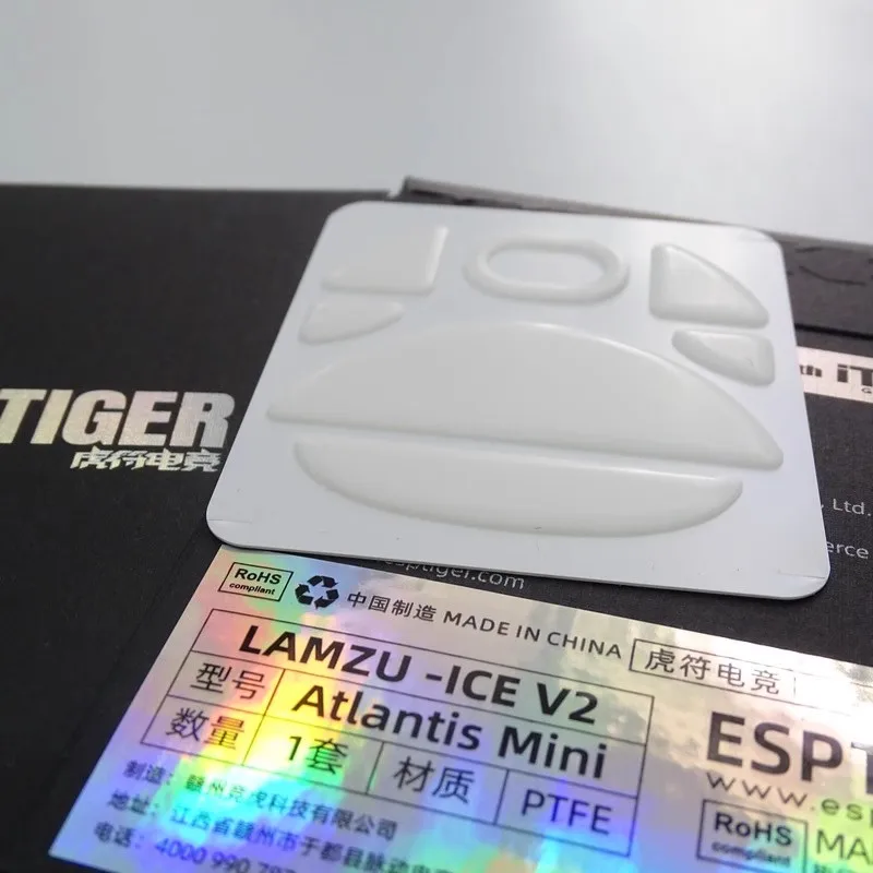 Esptiger Ice v2 Mouse Skates Anime Lamzu v2 Mini Arco Branco Esports Desliza Pés Original Pacote 1 - Imagem 5