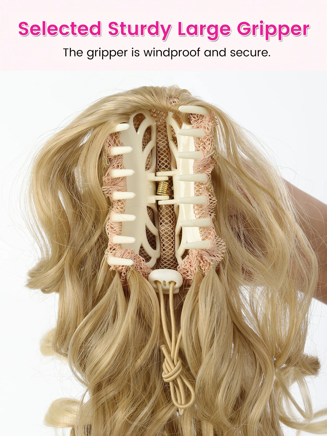 Synthetic Curly Claw Clip Ponytail Hair Extension for Women