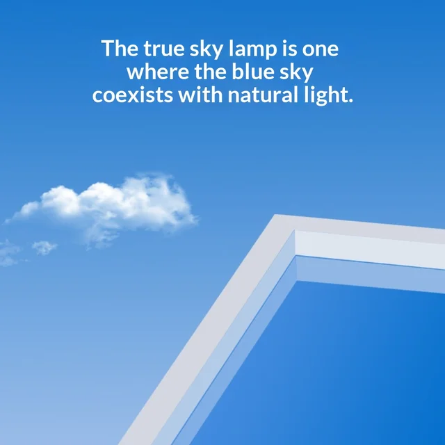 Ultra-Thin Smart Sky LED Ceiling Lamp,PC&Aluminum Artificial Sun Blue Sky Light for Kitchen Bathroom,Simulated Daylight Lighting 2