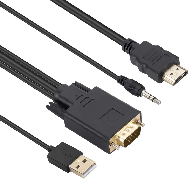 

VGA to HDMI Converter VGA To HDMI Converter Cable 1.8m PC to TV Hd adapter Signal Conversion
