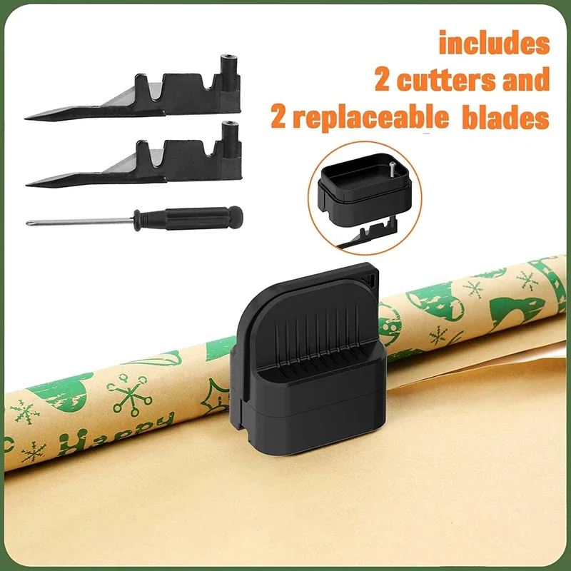 wrapping paper cutter gift wrap cutter Christmas gift wrapping paper roll cutter with 2 interchangeable blades 1 piece