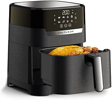 

Fry XXL Air Fryer & Grill Combo with One-Touch Screen, 8 Preset Programs, 5.9 quarts, Black & Stainless Steel