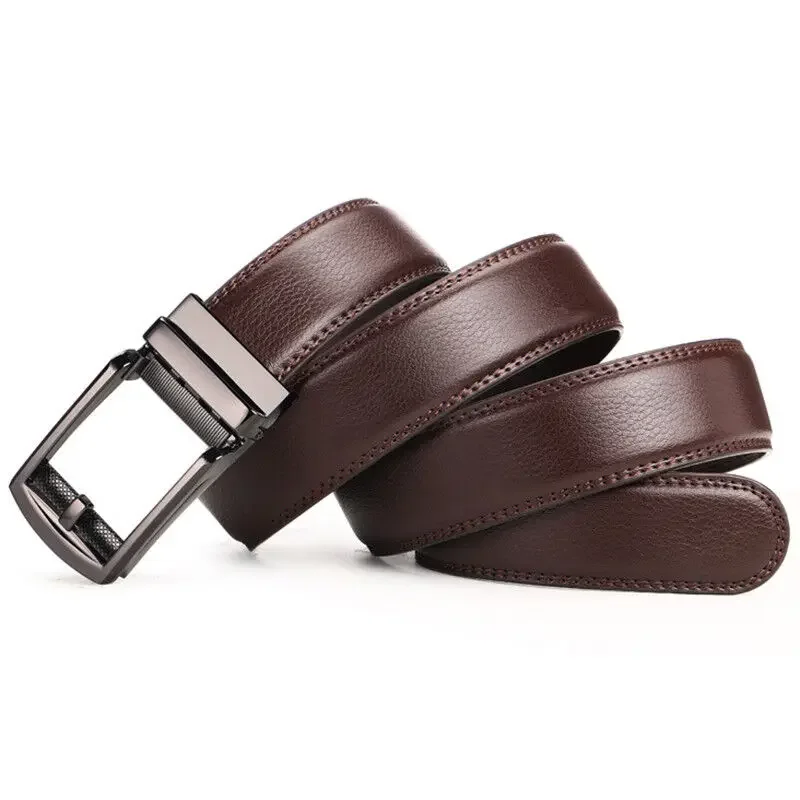 

Mens Business Style Belt Black Top Quality PU Leather Detachable Strap Automatic Buckle Brand Desiger Fashion Waistband For