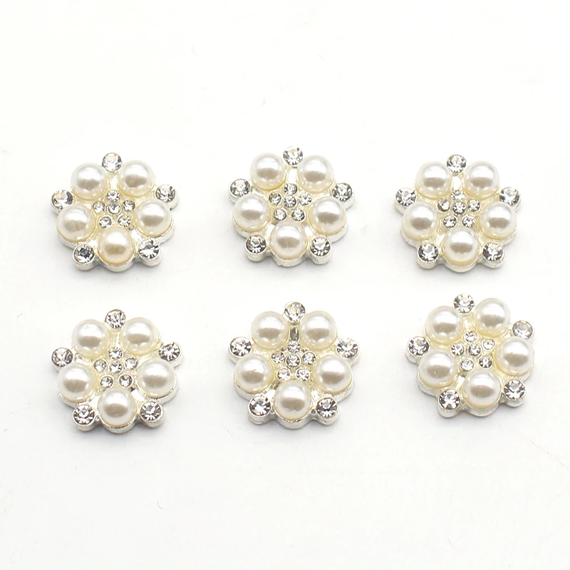 BORDSTRACT 50 Bottoni Diamante In Cristallo K9 E Zinco, Color Argento, 20 Mm, Con Disegno Floreale – Per Abiti, Divani E Decorazione Fai Da Te