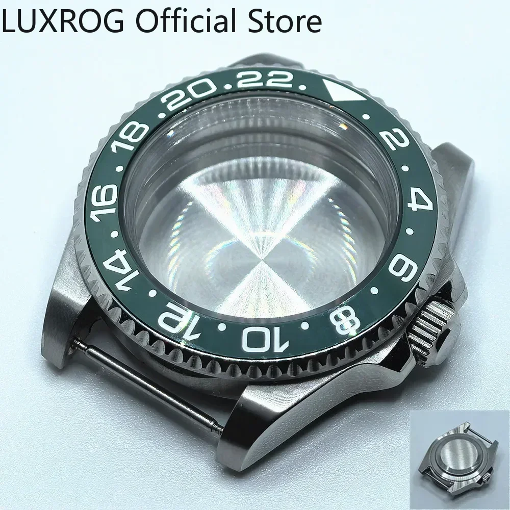 Stainless Steel 40MM Black Blue Ceramic Insert Watch Case