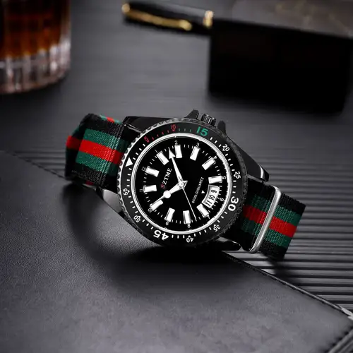 New fashionable men's nylon strap calendar watch, luxurious and simple business men's and women's night light quartz watch - Image 3