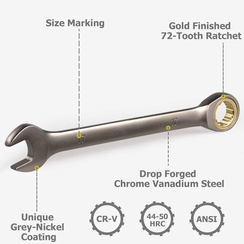 1 Piece Ratchet Spanner Combination Wrench Keys Gear Ring Tool Metric Universal Torx Wrench Repair Tool 5