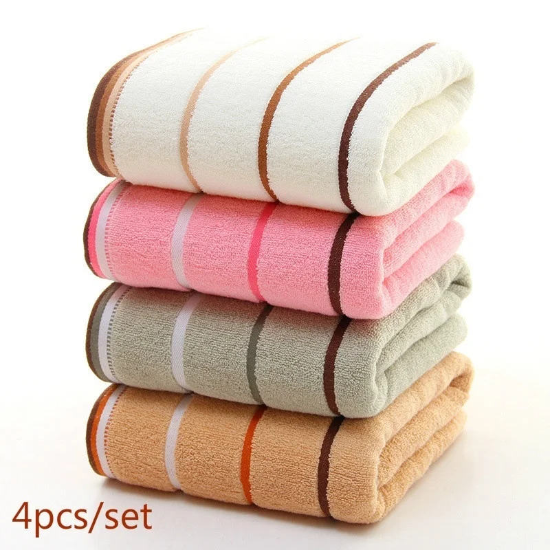 4pcs Family Towels Sets 4 Colors High Quality Cotton Fiber Face Cloth Bath Towels 35x75cm Bath Towel Hand Towel