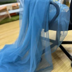 Versatile Green Soft Tulle Fabric for Elegant Decorations & Apparel (Lake Blue)