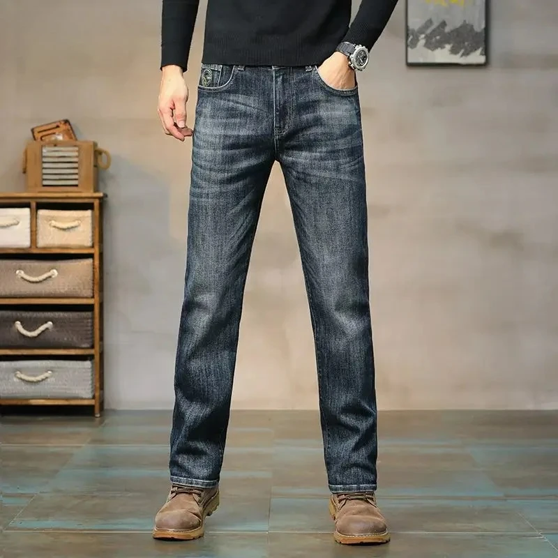 2026 Spring New Stretch Big Bull Men's Jeans Straight Stretch High ...