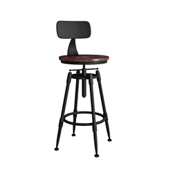 Bar Chair Bar Chair Swivel Lift Chair Solid Wood High Stool Wrought Iron Back Home Bar Stool Modern Minimalist