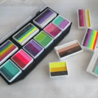 DIY Festival Art Neon Make up Kids Face Painting Kit Professional Water Based Rainbow Split Cake Face Body Paint Palette 1
