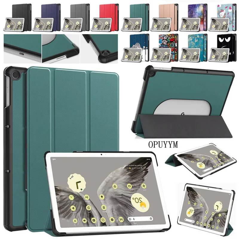 Per Google Pixel Tablet 2023 11 Pollici Gtu8P Disegno Colorato Flip Case Ultrasottile Tre Pieghe Antiurto Con Staffa Tablet Cover
