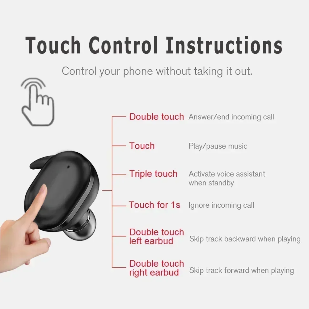Y30 TWS Bluetooth Earphones 5.0 Wireless Stereo Earbuds In-ear Noise Reduction Waterproof Headphones With Charging Case PK y50 2