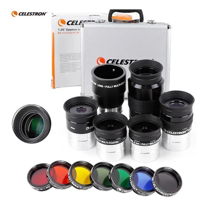 

Celestron Set 6/8/13/17/32mm Plossl Eyepiece 2x Barlow Len Planet Moon Filter Astronomy Telescope Accessory Kit By Aluminium Box
