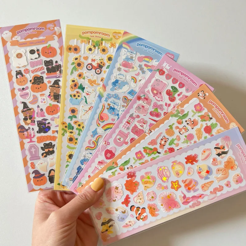 6Pcs/Pack Cartoon Fantasy Wonderful House Series Decorative Stickers Cartoon Sticker DIY Cute Kpop Korean Stationery Supplies