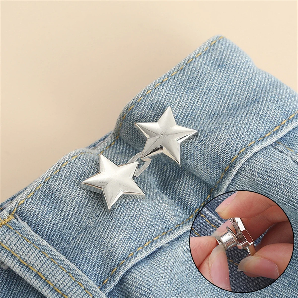 1Pcs Adjustable Bowknot Button for Pants and Skirts Waist Tightener Adjustable Waist Buckle for Jeans No Sewing Required