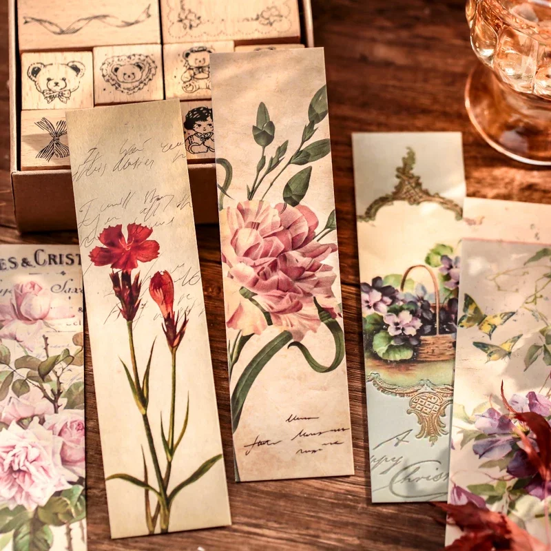 

30Pcs Bookmarks Clips Supplies Notes Flower Shallow Box Gifts Booking Classic School Supplies Writing Scrapbook 15*4CM
