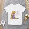 Unisex Summer Children's Clothing Princess Cute Cartoon Boy And Girl T-shirt Aesthetics Fun Kid Top Crew Neck White Short Sleeve 6