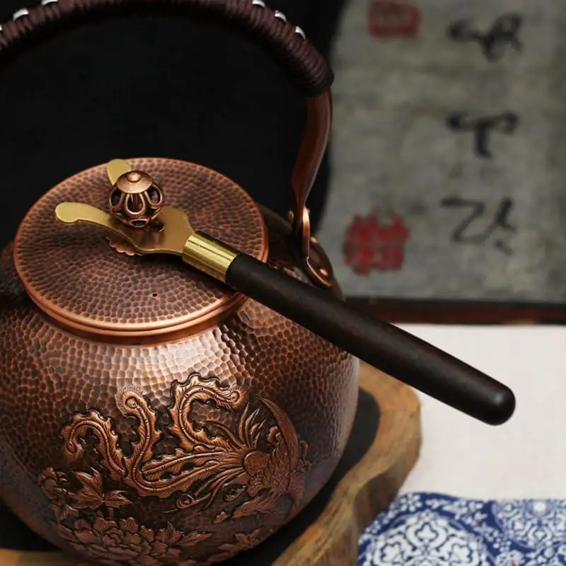 Teapot Lid Clip Wooden Handle Tea Kettle Cover Fork for Cast Iron Hot Tea Pot Heat Insulation Kettle Cover Fork