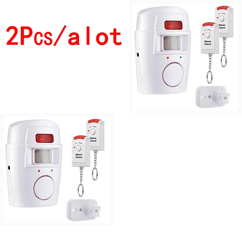 Wireless PIR Motion Sensor Detector Alarm with 2 Remote Controls Door Window for Home Shed Garage Caravan Alarm Security System panic button for seniors Alarms & Sensors