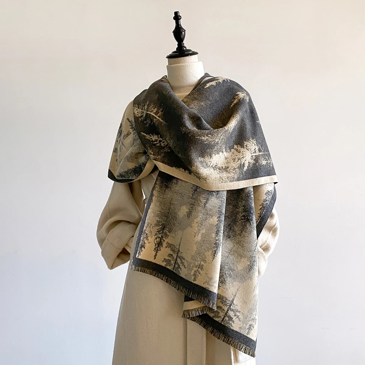 2025 New Luxury Design Winter Two-Sided Cashmere Print Scarves High Quality Women Thicken Wrap Shawl Ladies Brand Pashmina Scarf