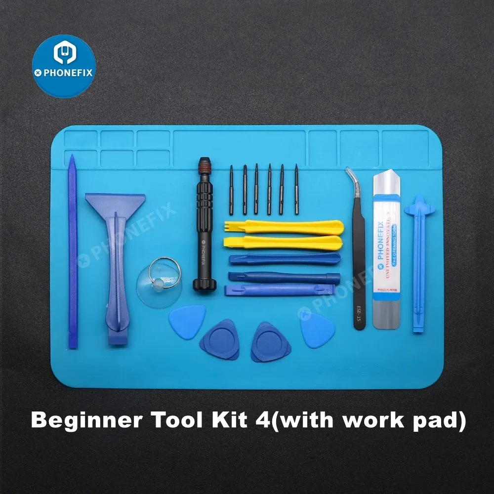 Ultimate Phone Repair Tool Kit with Suction Cup, Tweezer, Pry Opener, Battery Removal, and Precision Screwdrivers