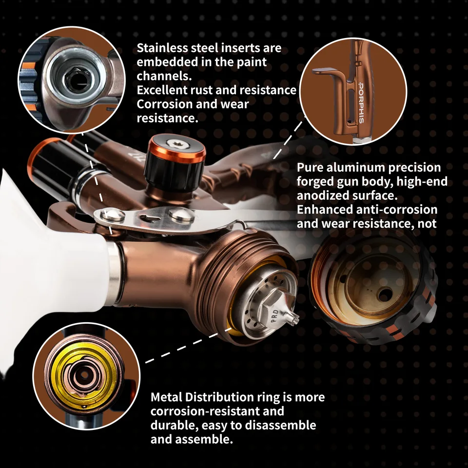 Verfspuitpistool PRD-717 VS 1,3 Mm - Professioneel Automotive Overspuitpistool Met Gespleten Mondstuk