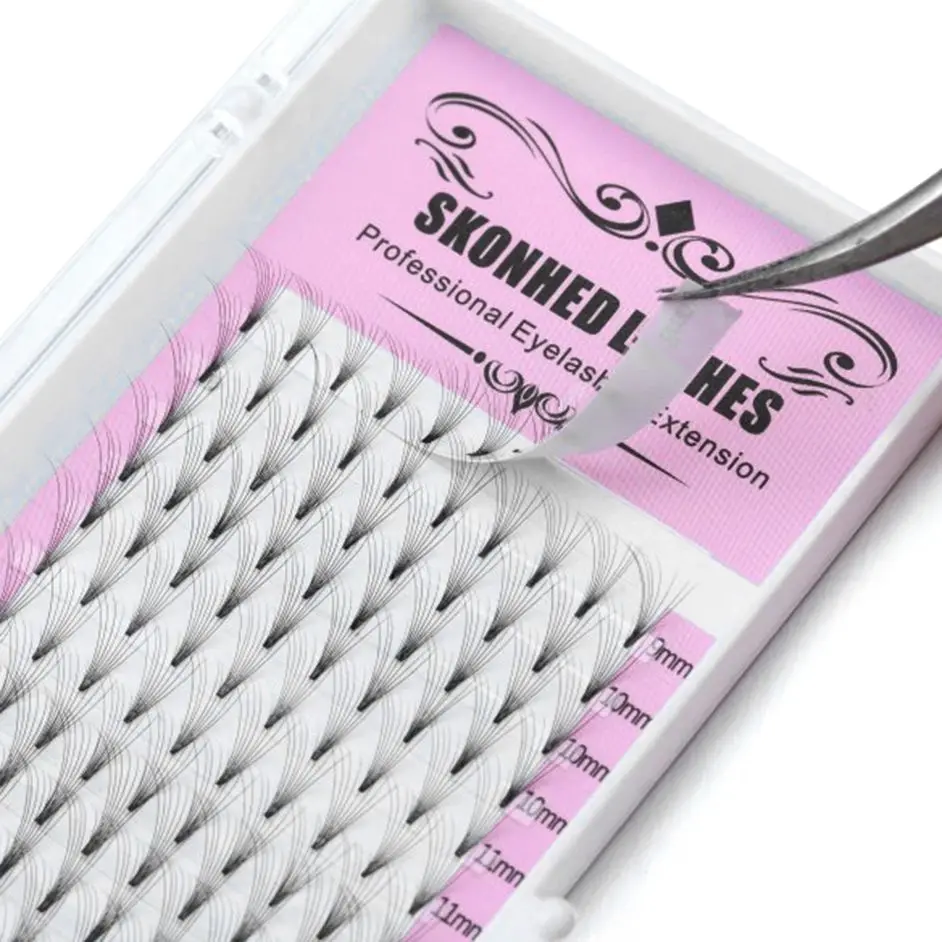 

New 0.07 Thickness Premade Russian Volume Fans 3D/4D/5D/6D Faux Mink Hair Eyelashes Short Stem Lash Pre made Eyelash Extensions