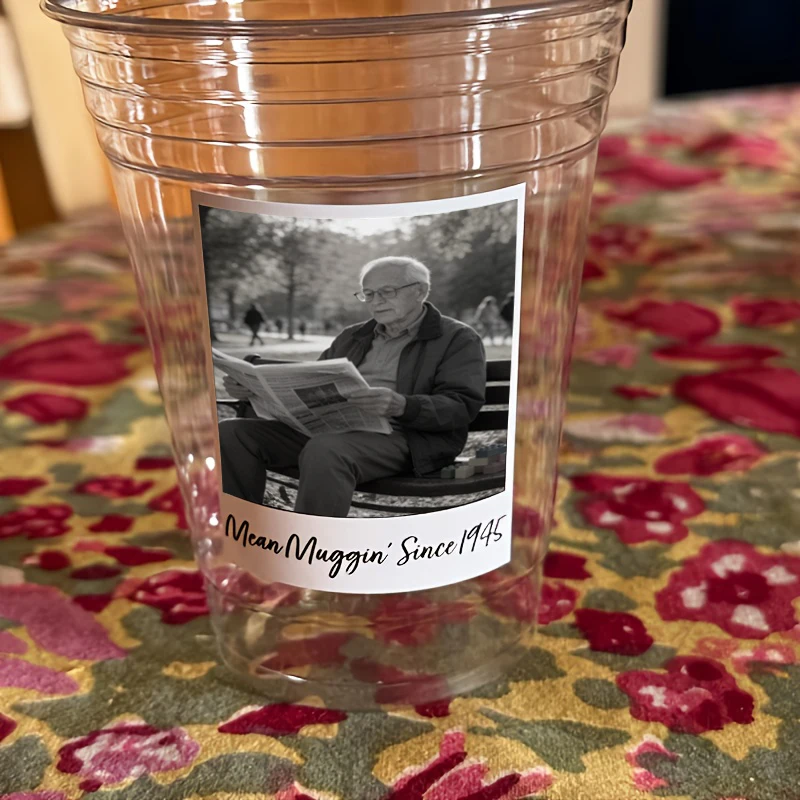Personalized Custom Photo Cup Stickers - Unique Birthday Gift and Party Supply Sealing Labels