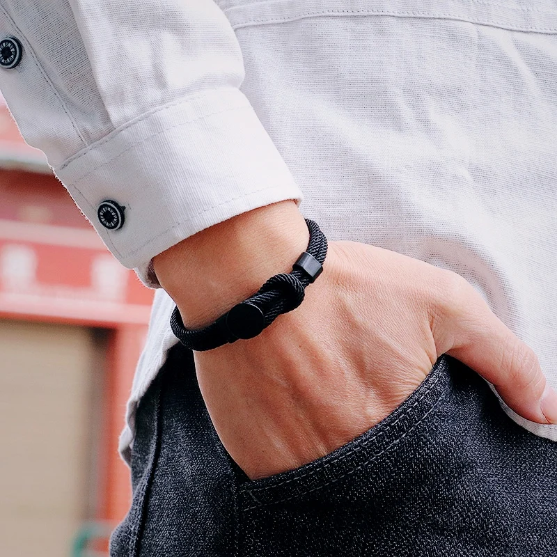 Men Rope Bracelet Lucky Cord Chain Bangle Accessory