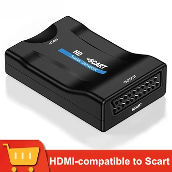 HDTV 스카이 박스 STB DVD용 비디오 오디오 업스케일 컨버터 어댑터, USB 케이블 포함, 1080P HD SCART
