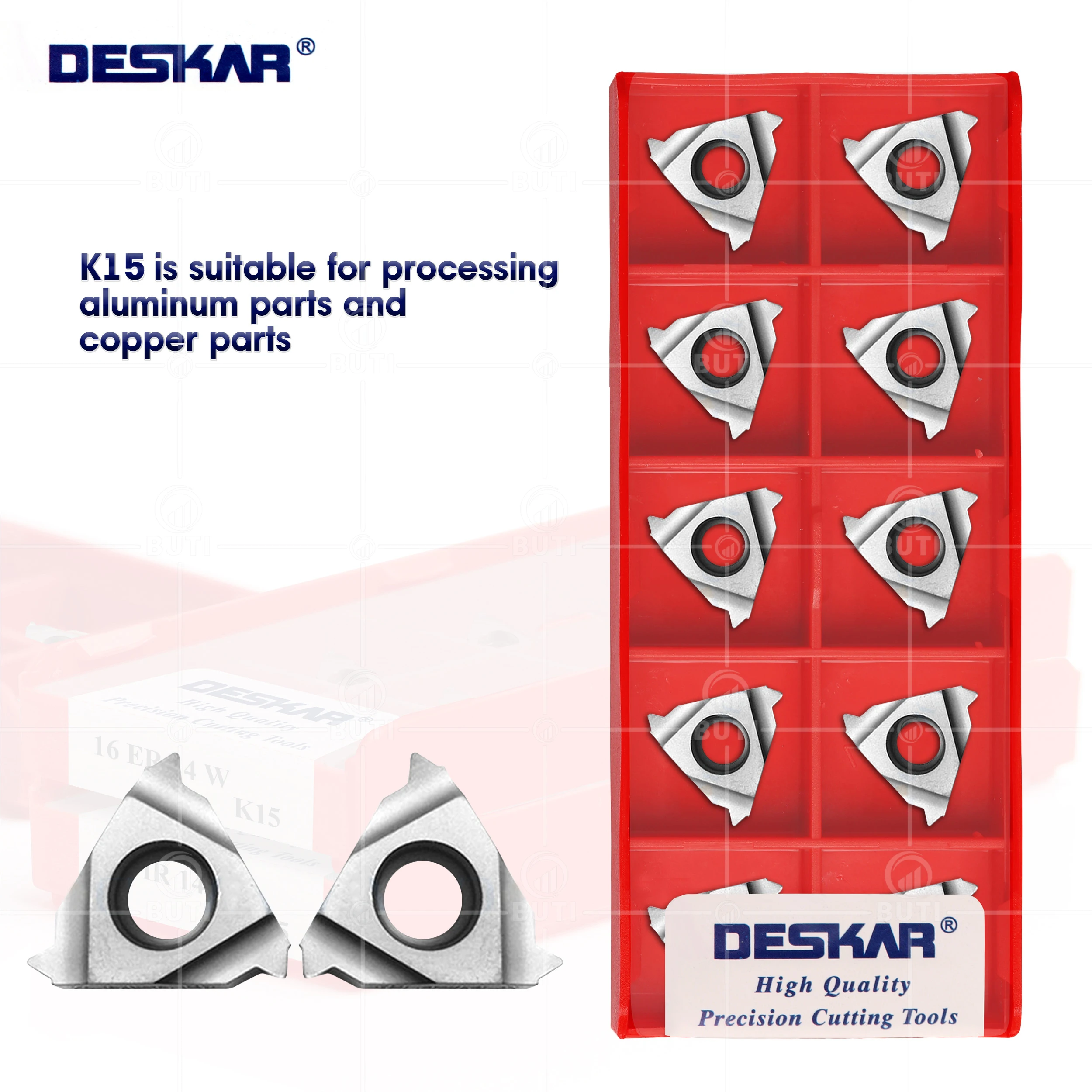 

DESKAR 100% Original 16ER 16IR 11W 14W 11BSPT 14NPT K15 Threading Insert CNC Lathe Cutter Tool Turning Tools Blades For Aluminum