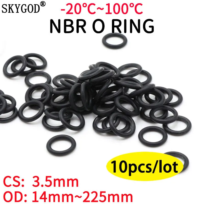 3mm Cross Section Black Nitrile Rubber NBR O-Ring Seal Gasket Oil Sealing Washer 