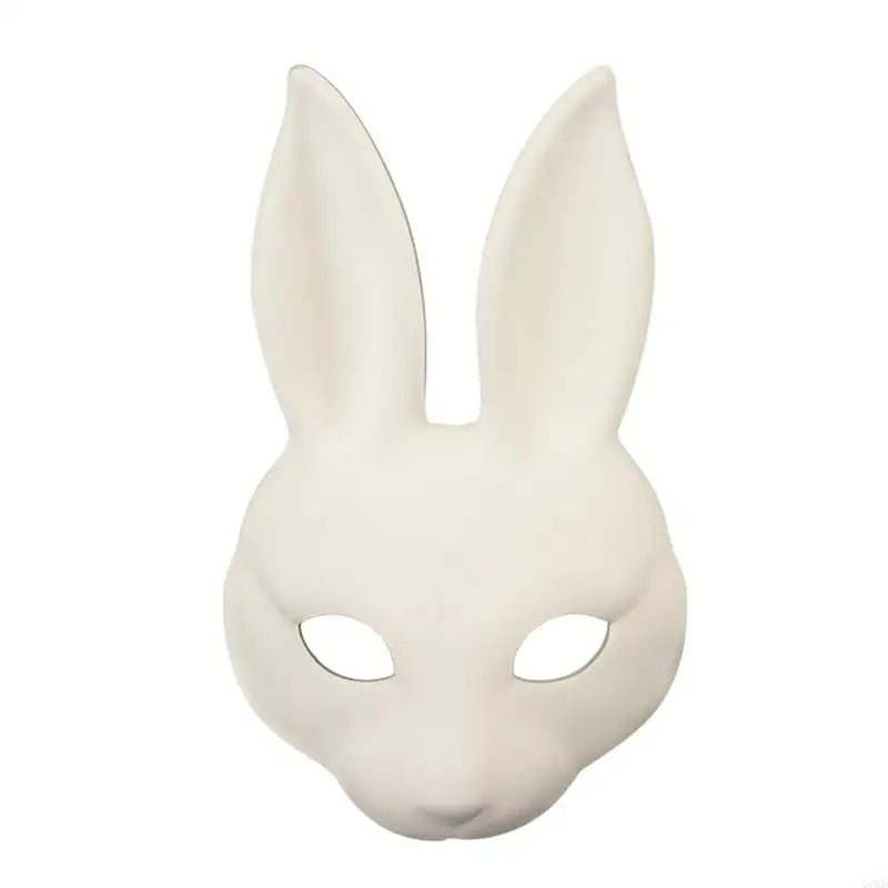 270D Handmade PU Leather Rabbit Mask With Adjustable Elastic Band Party ...