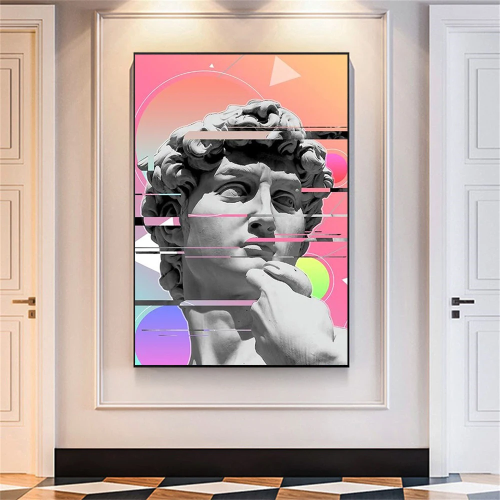 

David Sculpture Canvas Painting Abstract Statues Pop Art Posters and Prints Wall Art Picture for Living Room Home Decoration