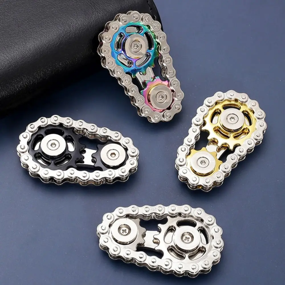 Chains Gear Fidget Spinner Gyroscope Sprocket Hand Spinner Metal Spinning Top Wheel