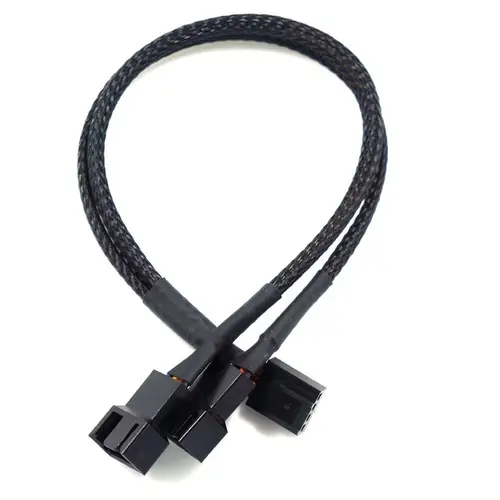 Cylarix PWM Fan Splitter Cable PC 4Pin 1 to 4 Ways Fan Power Extension Adapter Cable Black Sleeved Braided Cable 27cm/10.5 inche - Image 9