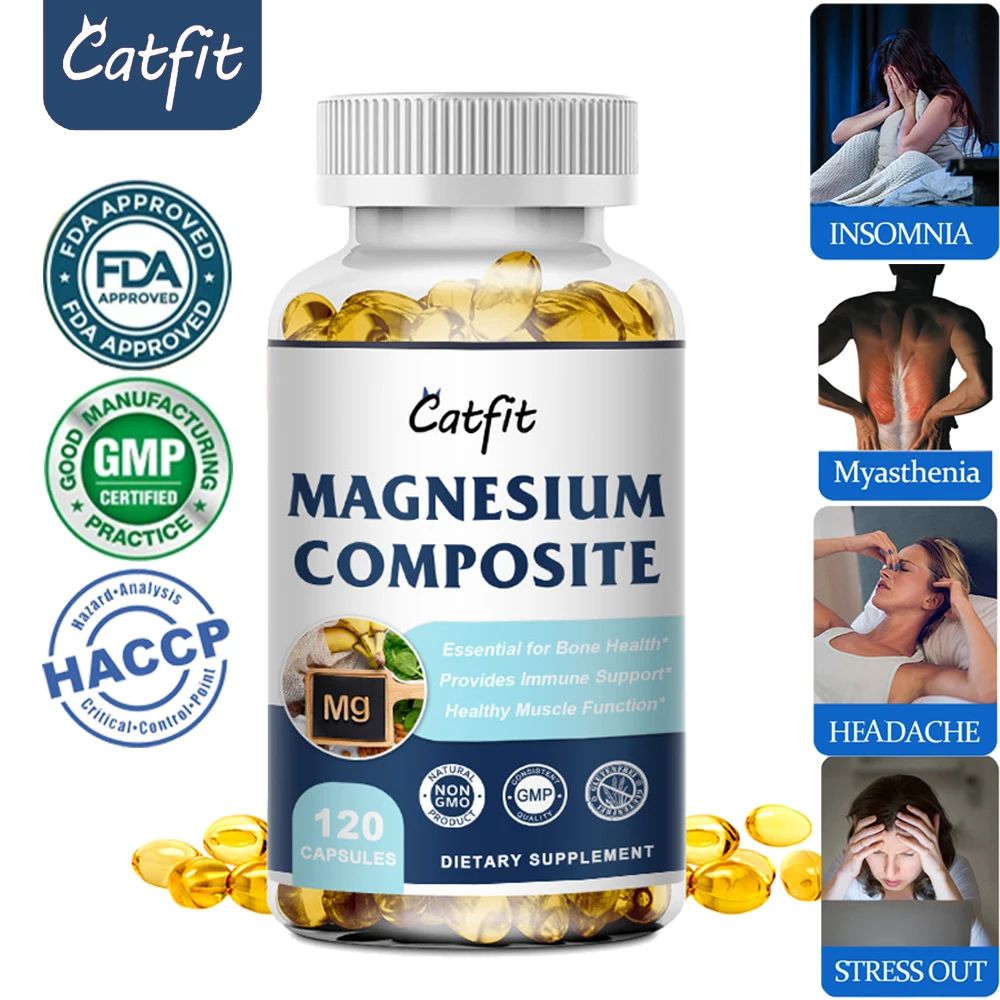 

Catfit Complex Magnesium Capsules Dietary Supplement For Musculoskeletal & Joint Support Myasthenia Neurogenic insomnia