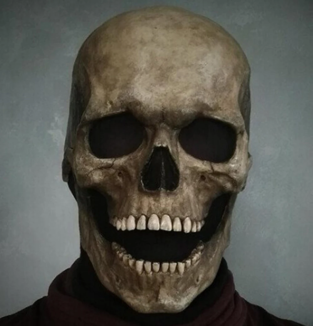 Halloween mask party masks horror mask Halloween latex mask skull horror decoration full head skull helmet movable jaw masque gifts party costume
