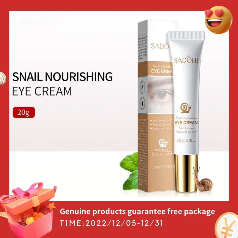 Sadoer Snail Eye Cream Moisturizing Lightening Dark Circles Eyes