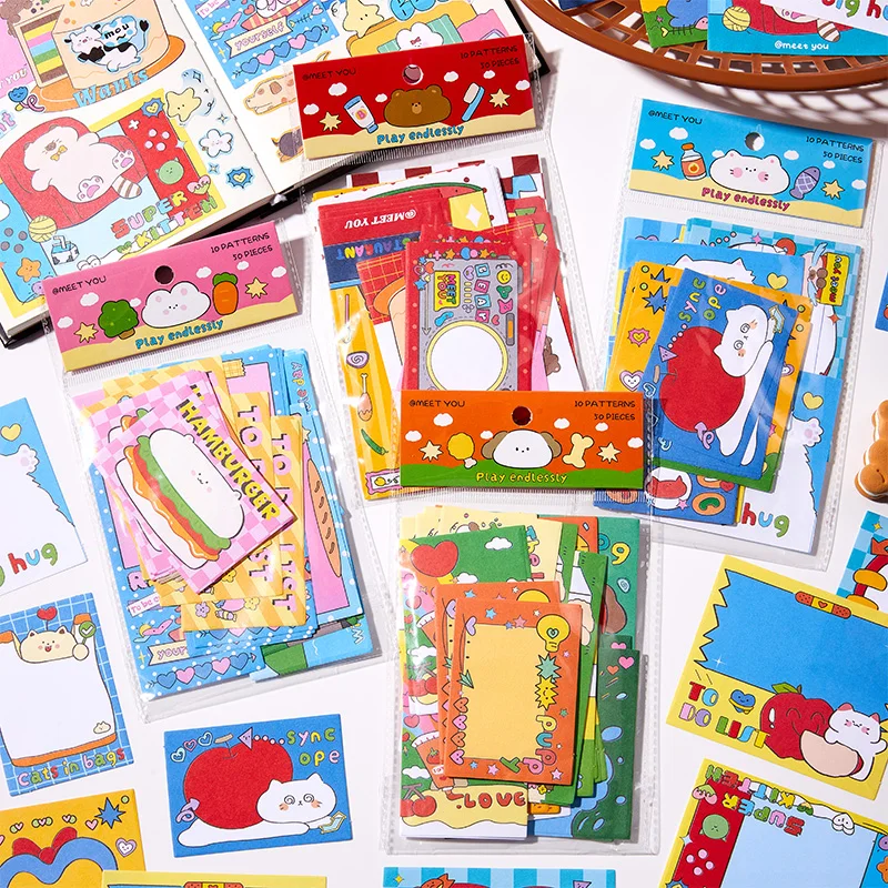 50 Pcs Note Color INS Wind Note Paper Student Message Sticky Note Pad Memo Stationery
