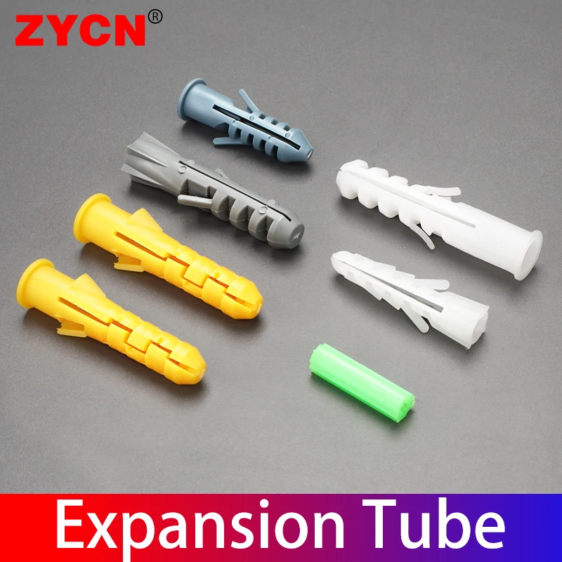 50Sets Nylon Self-Tapping Expansion Tube Screw Bolt 6/7/8/10/12MM Grey Plastic Wall Anchors Plugs Standard Fasteners Anti-Slip